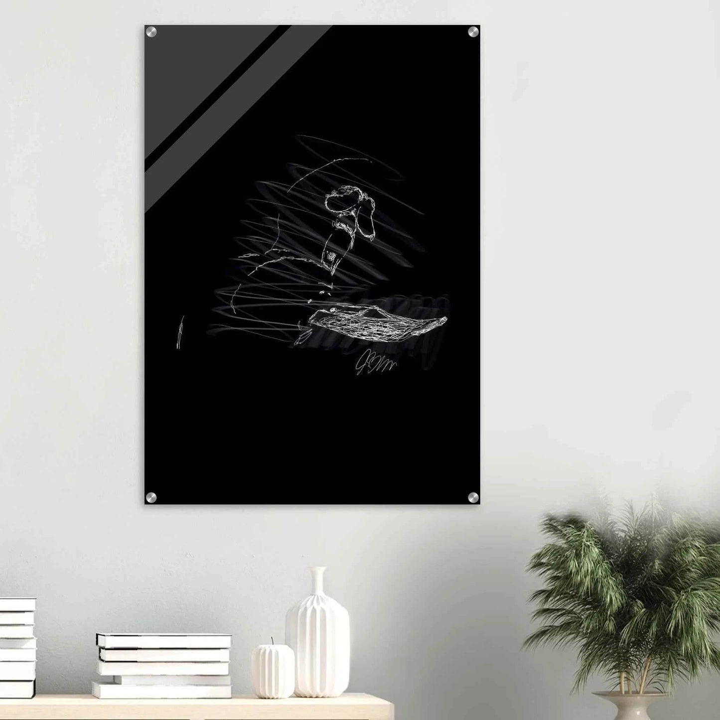 Scream Abstract Art Print - Minimalist Modern Dynamic Wall Decor Acrylic Print - Vibrantwalls