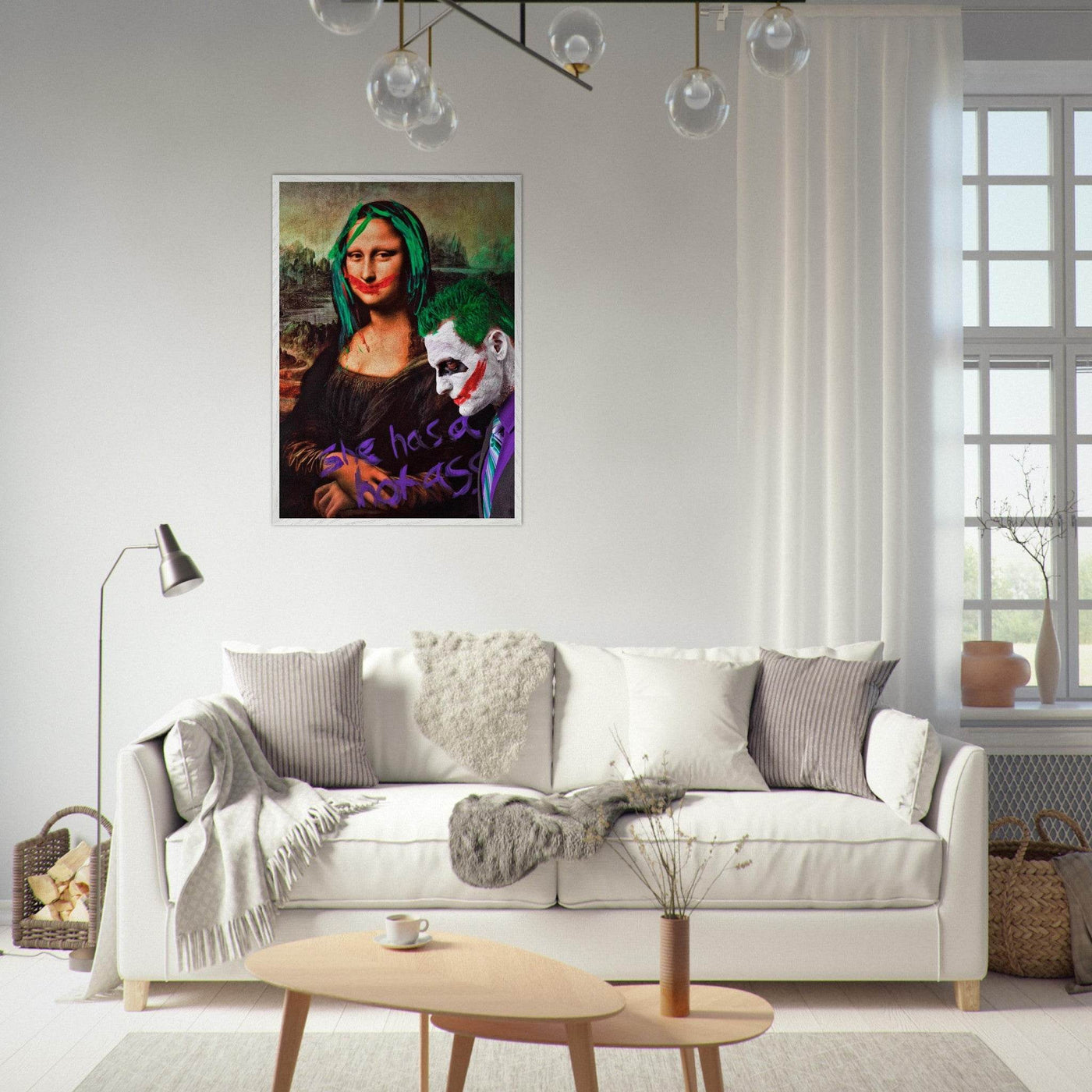 Joker & Mona Lisa Pop Art Mounted Framed Poster – Edgy, Eco-Friendly, & Ready to Hang in Your Choice of Frame & Size - Vibrantwalls