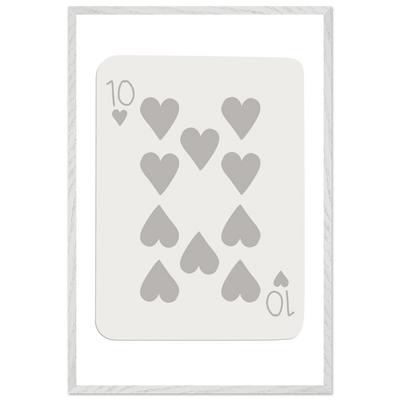 Minimalist Ten of Hearts Playing Card Print - Framed Poster Art, Eco-Friendly Wood Frame in Your Choice of Size & Finish - Vibrantwalls