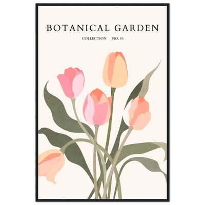 Botanical Garden Framed Posters – Soft Tulip Hues & Abstract Nature Art Prints | Ready-to-Hang in Your Choice of Frame - Vibrantwalls