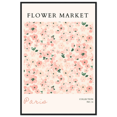 Paris Flower Market Framed Poster – Blush Floral Art Print | Ready-to-Hang Wall Decor in Multiple Sizes & Frame Finishes - Vibrantwalls