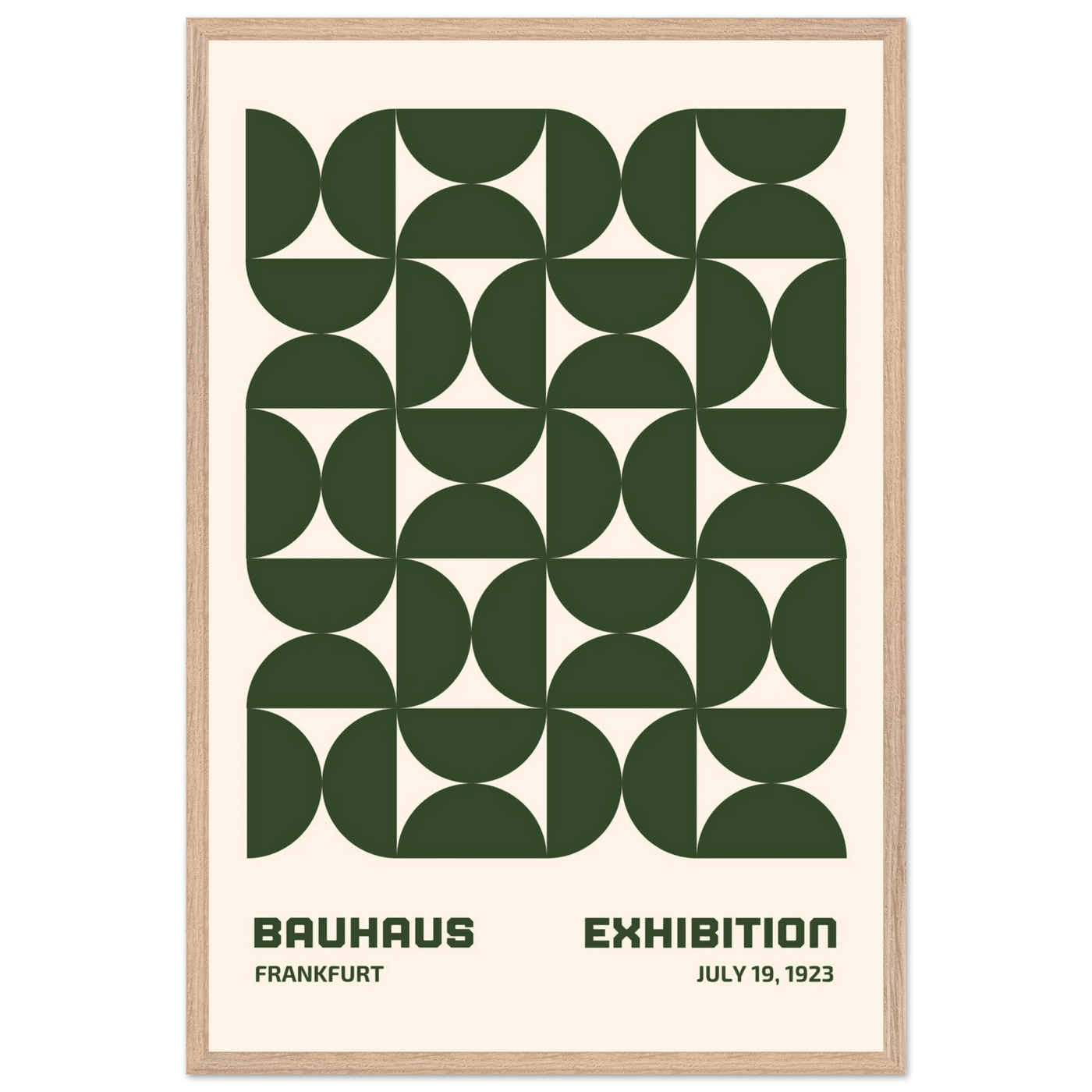 Bauhaus Forest Green & Cream Modern - Vibrantwalls