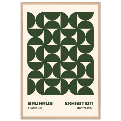Bauhaus Forest Green & Cream Modern - Vibrantwalls