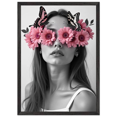 Woman With Flowers Decor - Elegant Floral Art for Home Decor - Vibrantwalls