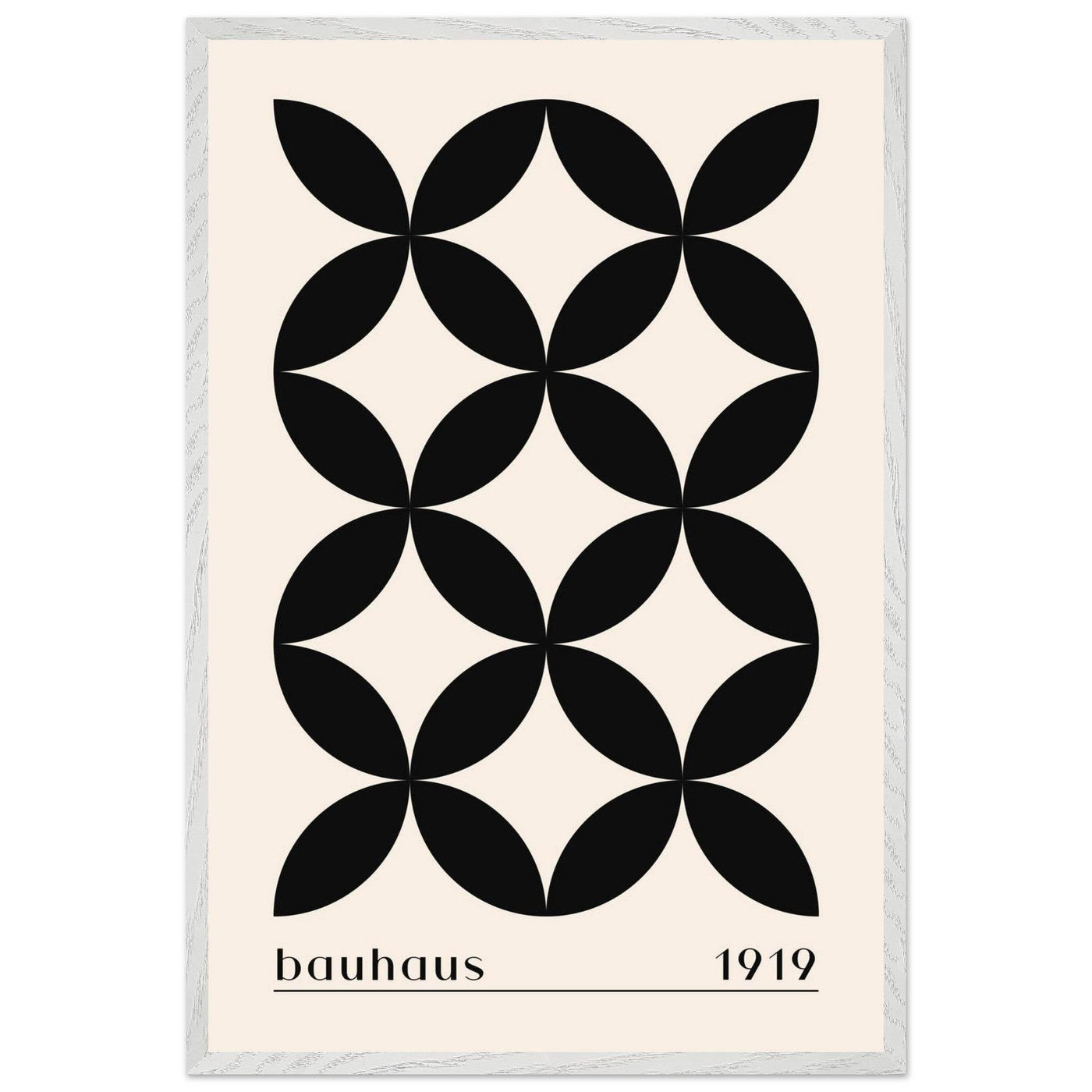 Bauhaus 1919 Black & Beige Circles - Vibrantwalls