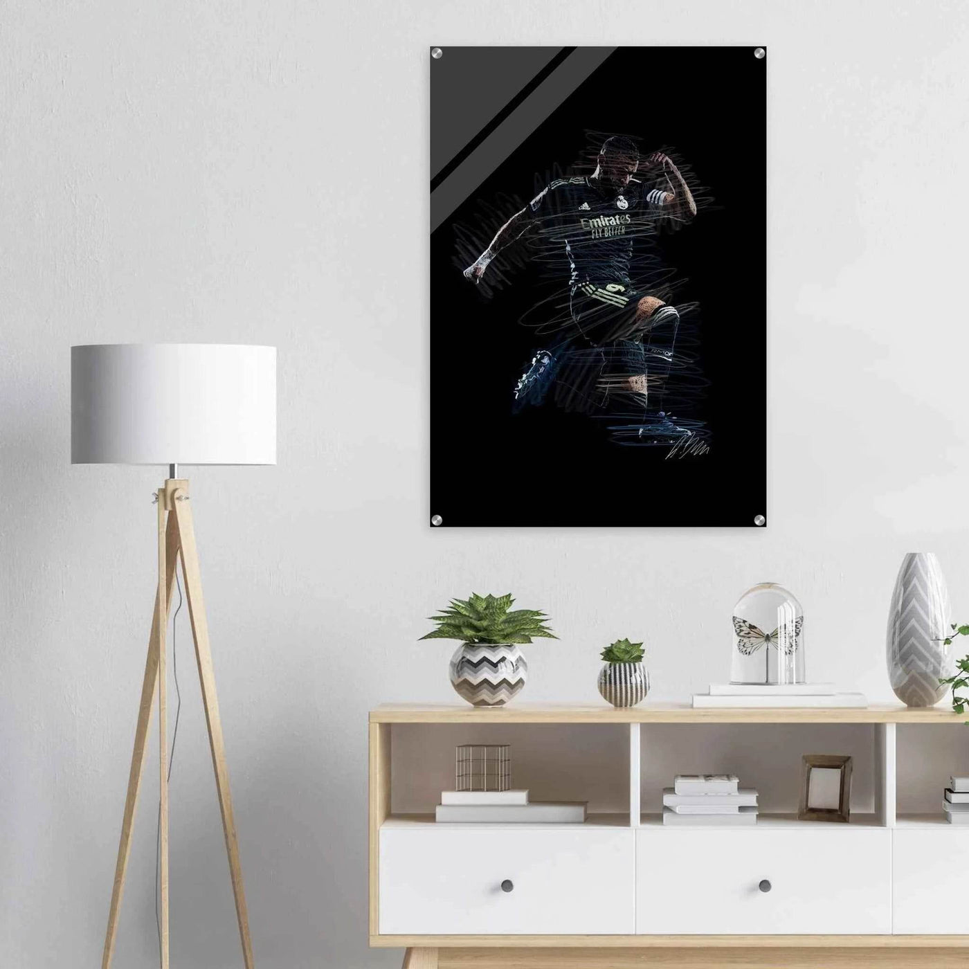 Dynamic Footballer Acrylic Print – Motion-Inspired, Durable, Modern Sports Wall Art - Vibrantwalls
