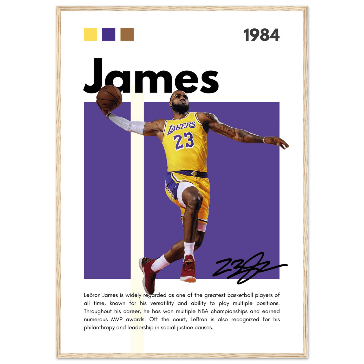 LeBron James Lakers Championship Vintage Art Print - Vibrantwalls