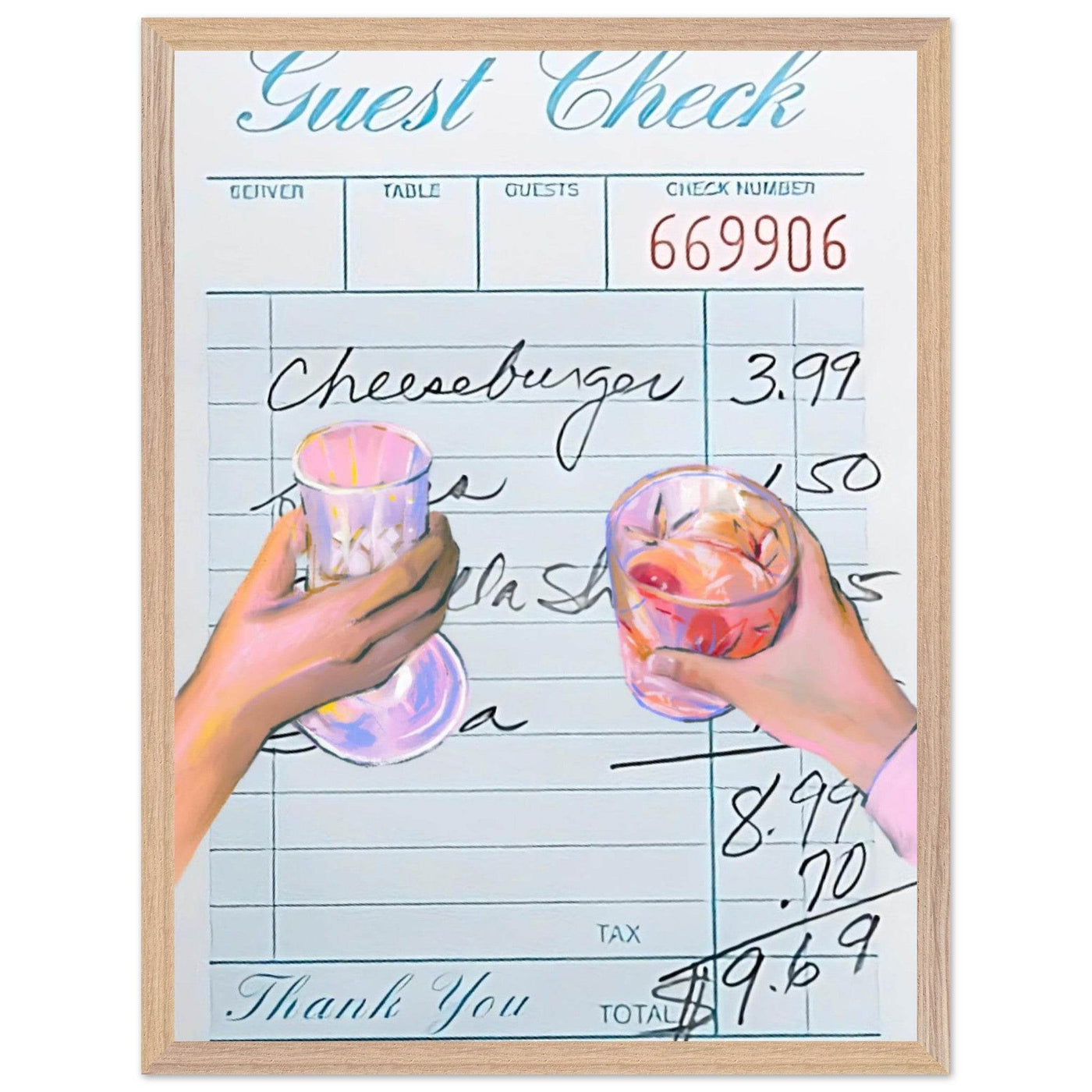 Retro Bar Tab Art - Vibrantwalls