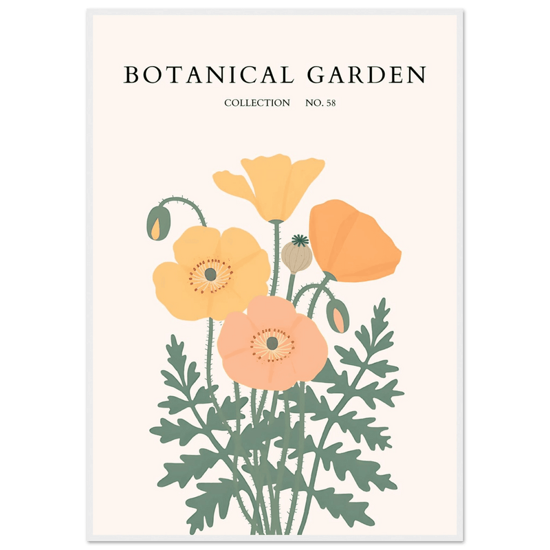 Botanical Garden Poppy Wall Art - Vibrantwalls