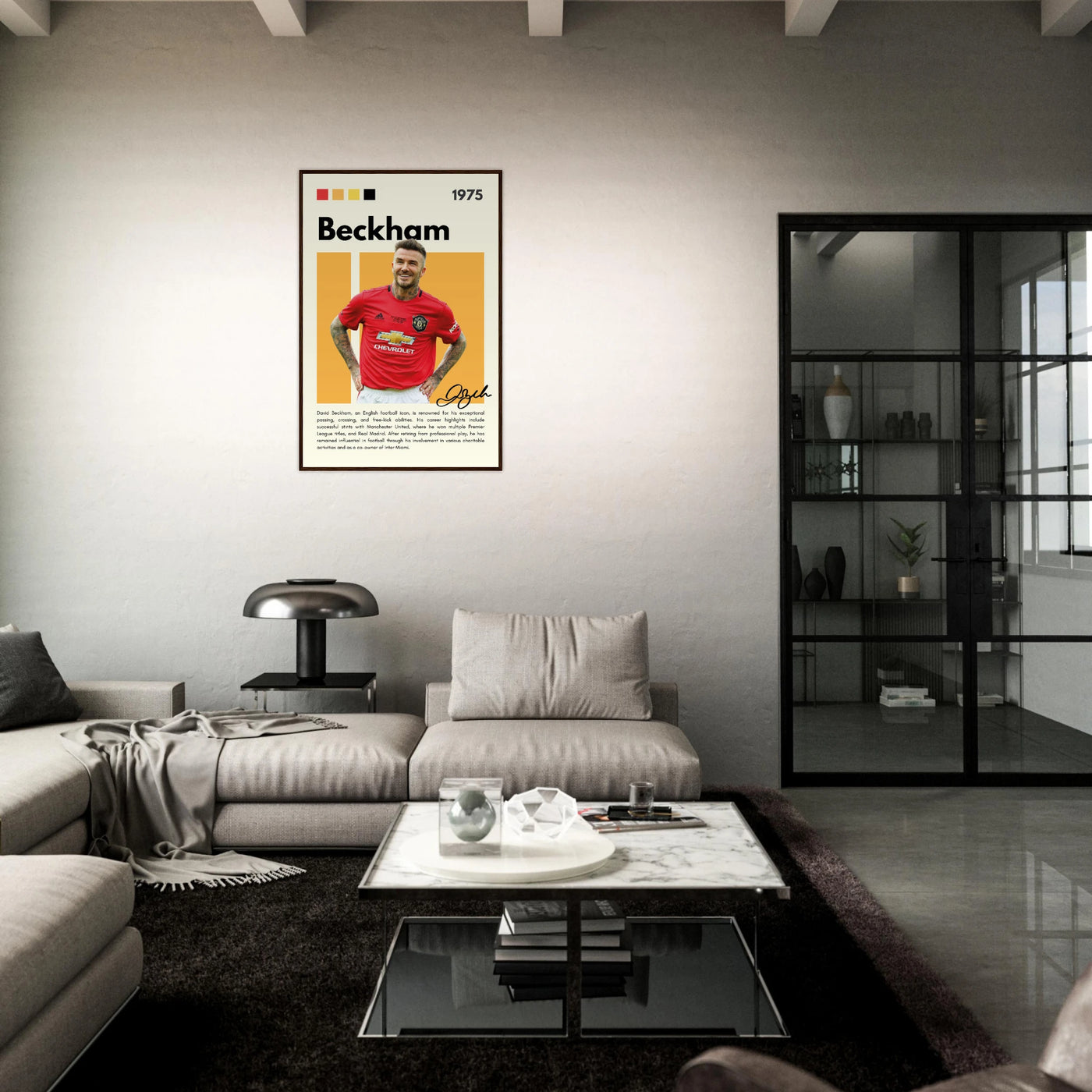 David Beckham Manchester United Soccer Framed Poster Vibrantwalls