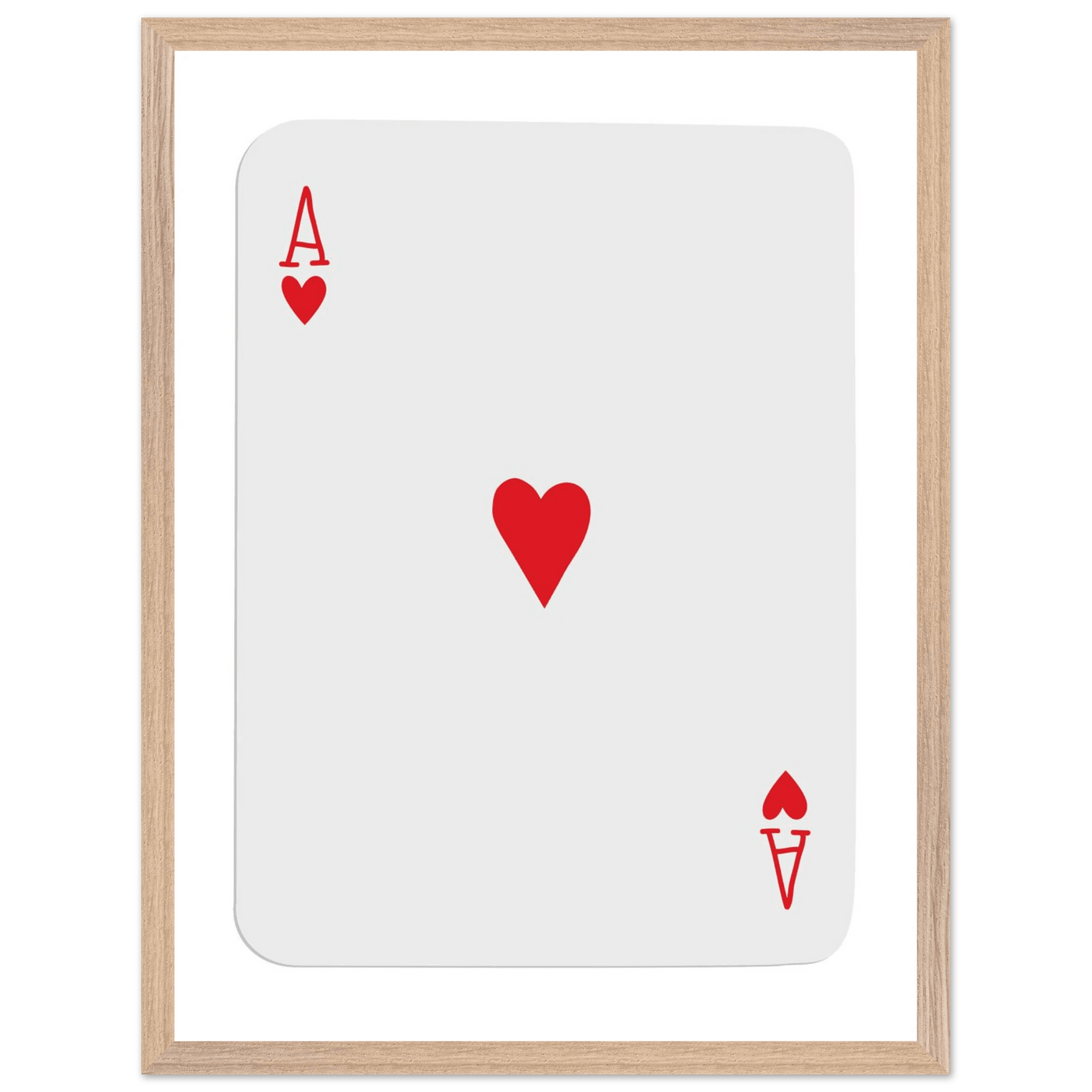 Ace of Hearts Poker Card Print - Framed Wall Art, Eco-Friendly Wood Frame in Your Choice of Style - Vibrantwalls