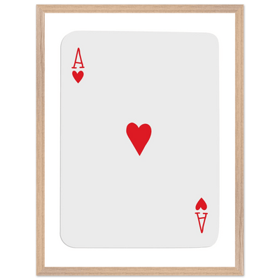 Ace of Hearts Poker Card Print - Framed Wall Art, Eco-Friendly Wood Frame in Your Choice of Style - Vibrantwalls