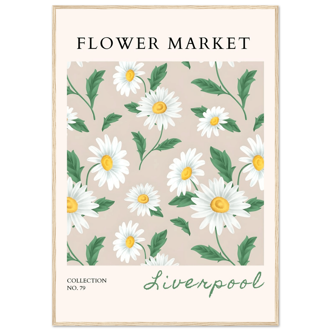 Charming Daisy Field Framed Poster – Botanical 'Flower Market' Art Print | Ready-to-Hang in Your Choice of Frame - Vibrantwalls