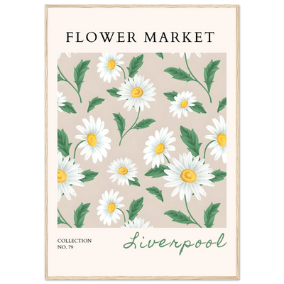 Charming Daisy Field Framed Poster – Botanical 'Flower Market' Art Print | Ready-to-Hang in Your Choice of Frame - Vibrantwalls