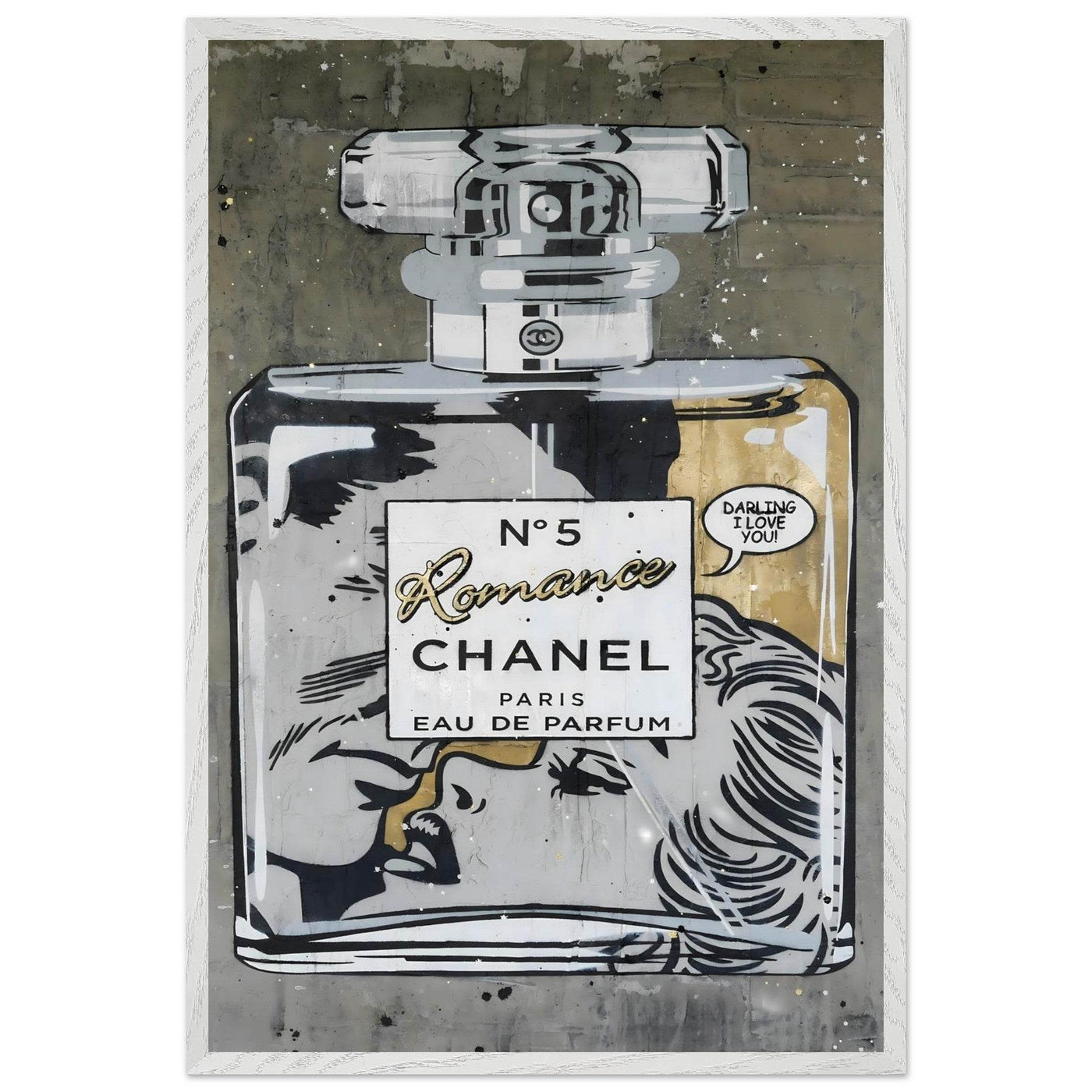 Chanel No. 5 Pop Art Print: Iconic Perfume Art with a Comic Twist, Framed in Your Choice of Style - Vibrantwalls