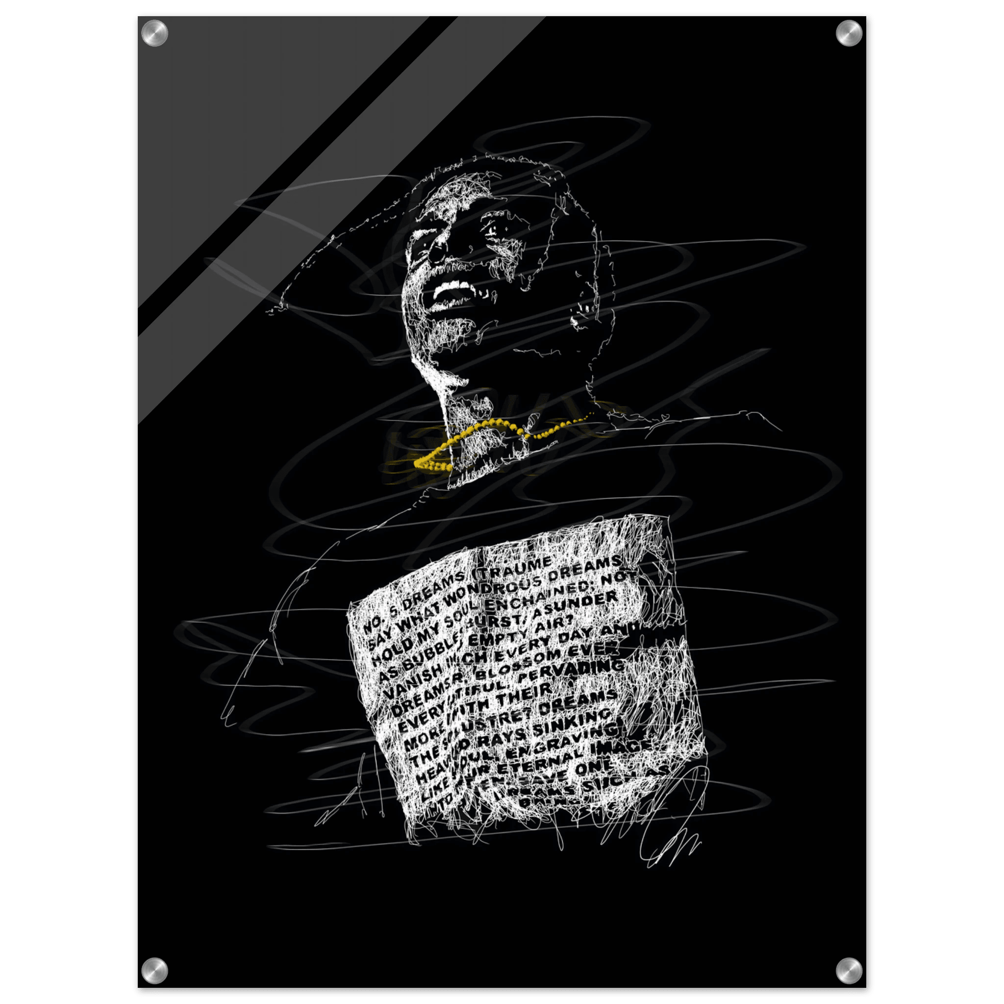 A$AP Rocky Acrylic Print - Unique Scribble Art for Stunning Wall Decor - Vibrantwalls