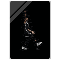 Basketball Star Sketch Art Acrylic Print – Dynamic, Modern, Sports Wall Decor in Multiple Sizes - Vibrantwalls