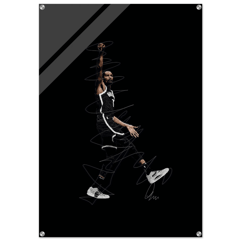Basketball Star Sketch Art Acrylic Print – Dynamic, Modern, Sports Wall Decor in Multiple Sizes - Vibrantwalls