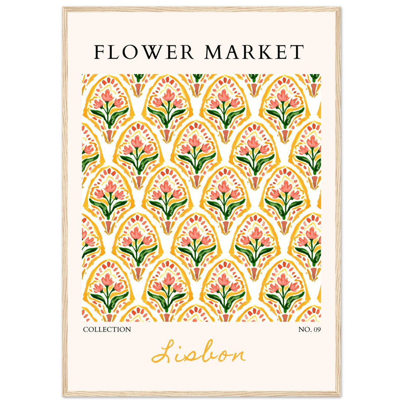 Lisbon Flower Market Framed Poster – Vibrant Floral Art Print | Ready-to-Hang Wall Decor - Vibrantwalls