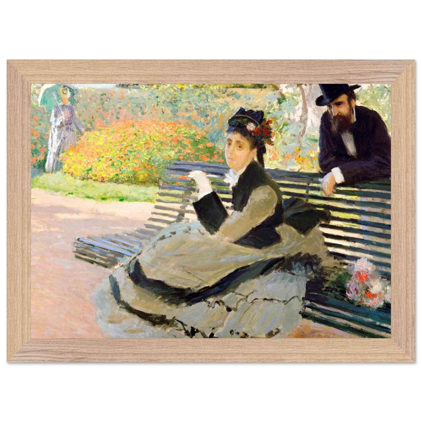 Camille Monet Garden Bench Art – Exquisite Artwork for Garden Lovers - Vibrantwalls
