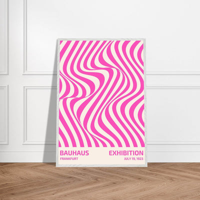 Bauhaus Pink Stripe Abstract Art Print – Modern Minimalist Framed Poster in Multiple Sizes - Vibrantwalls