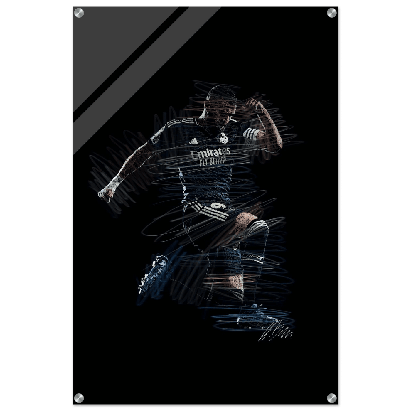 Dynamic Footballer Acrylic Print – Motion-Inspired, Durable, Modern Sports Wall Art - Vibrantwalls