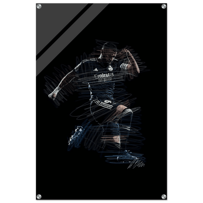 Dynamic Footballer Acrylic Print – Motion-Inspired, Durable, Modern Sports Wall Art - Vibrantwalls