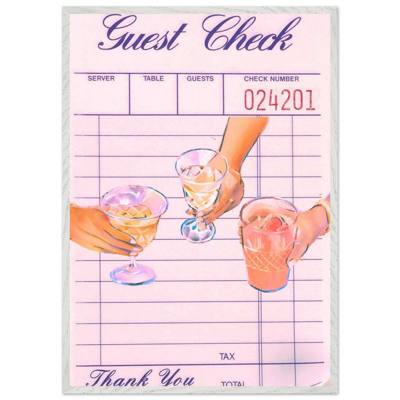 Retro Bar Tab Cocktail Recipe Wall Art - Vibrantwalls