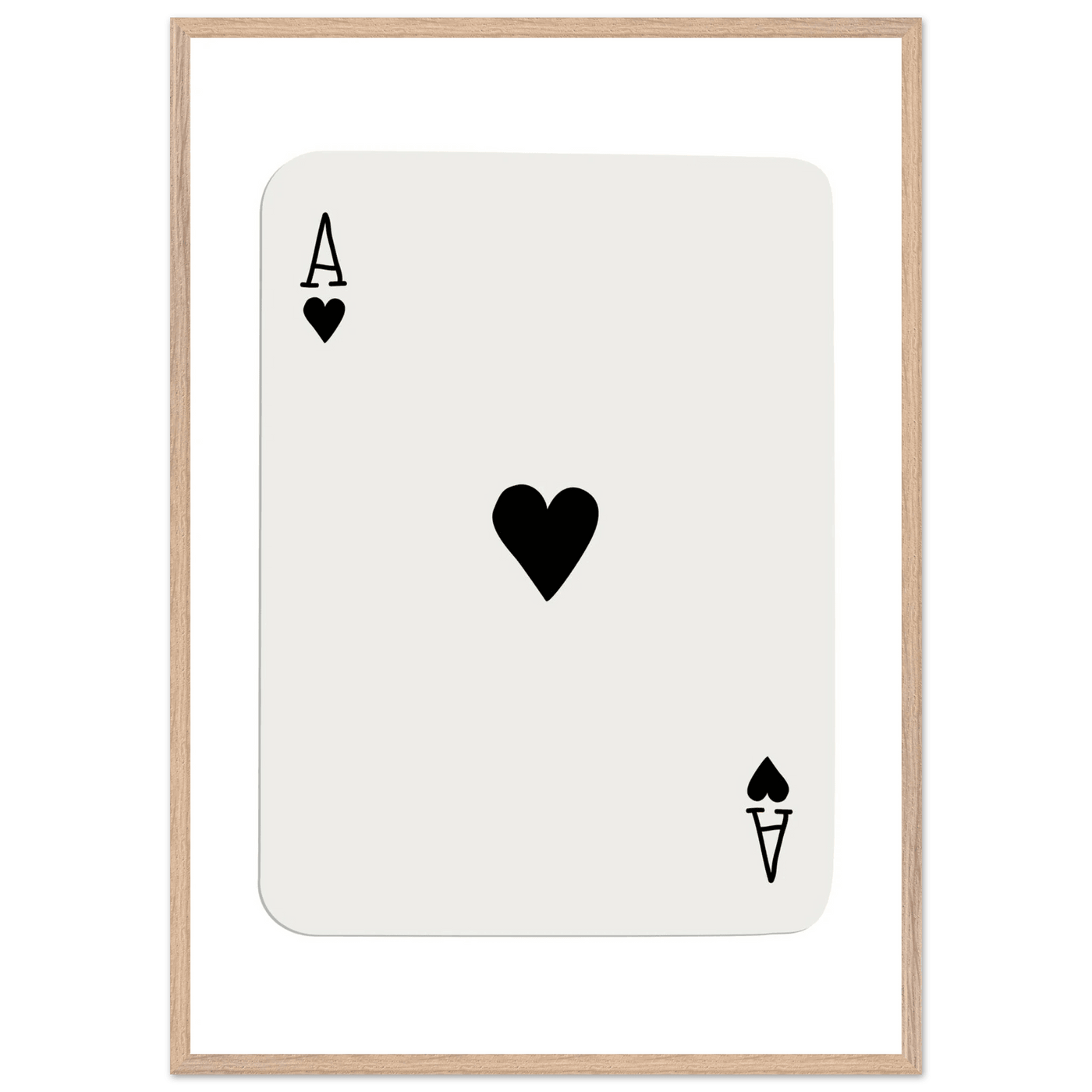 Ace of Hearts Poker Card Print - Elegant Framed Wall Art, Eco-Friendly Wood Frame & Multiple Sizes - Vibrantwalls