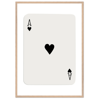 Ace of Hearts Poker Card Print - Elegant Framed Wall Art, Eco-Friendly Wood Frame & Multiple Sizes - Vibrantwalls