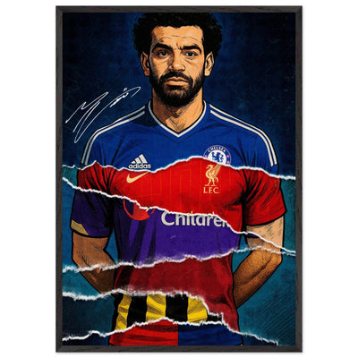 Mohamed Salah Pop Art Football Legend Mounted Framed Poster – Eco-Friendly, Ready to Hang - Vibrantwalls