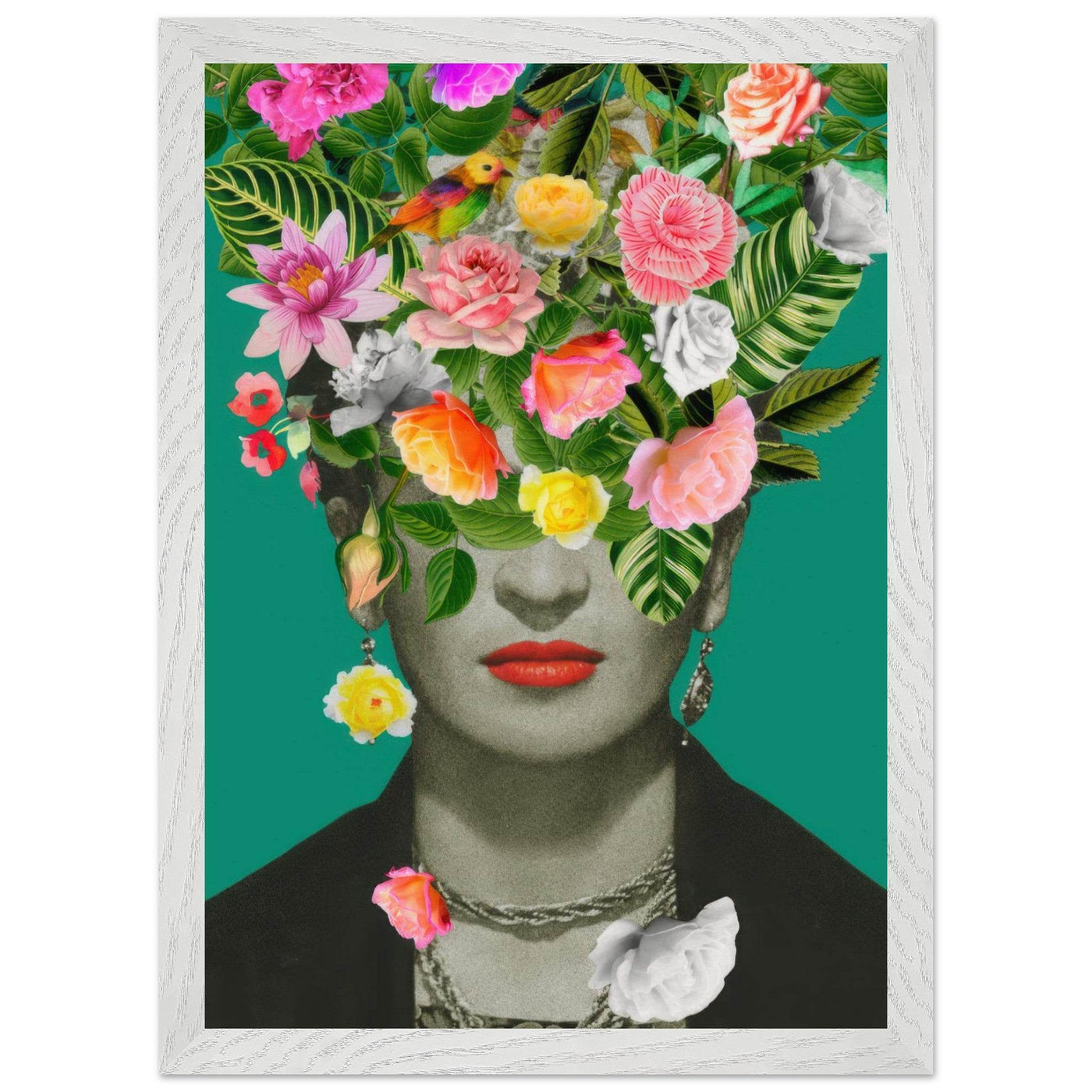 Floral Frida Artwork - Vibrant and Inspiring Home Decor - Vibrantwalls