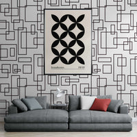 Bauhaus 1919 Black Beige Circles Wall Art - Vibrantwalls