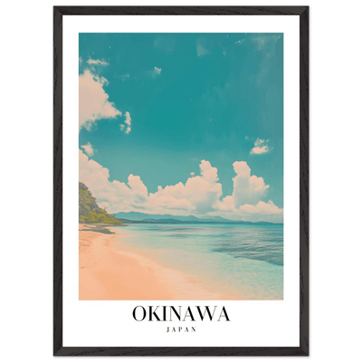 Okinawa Japan Framed Poster – Vintage Beach Travel Wall Art with Wooden Frame - Vibrantwalls