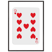 Nine of Hearts Custom Playing Cards Framed Poster Wall Art - Vibrantwalls