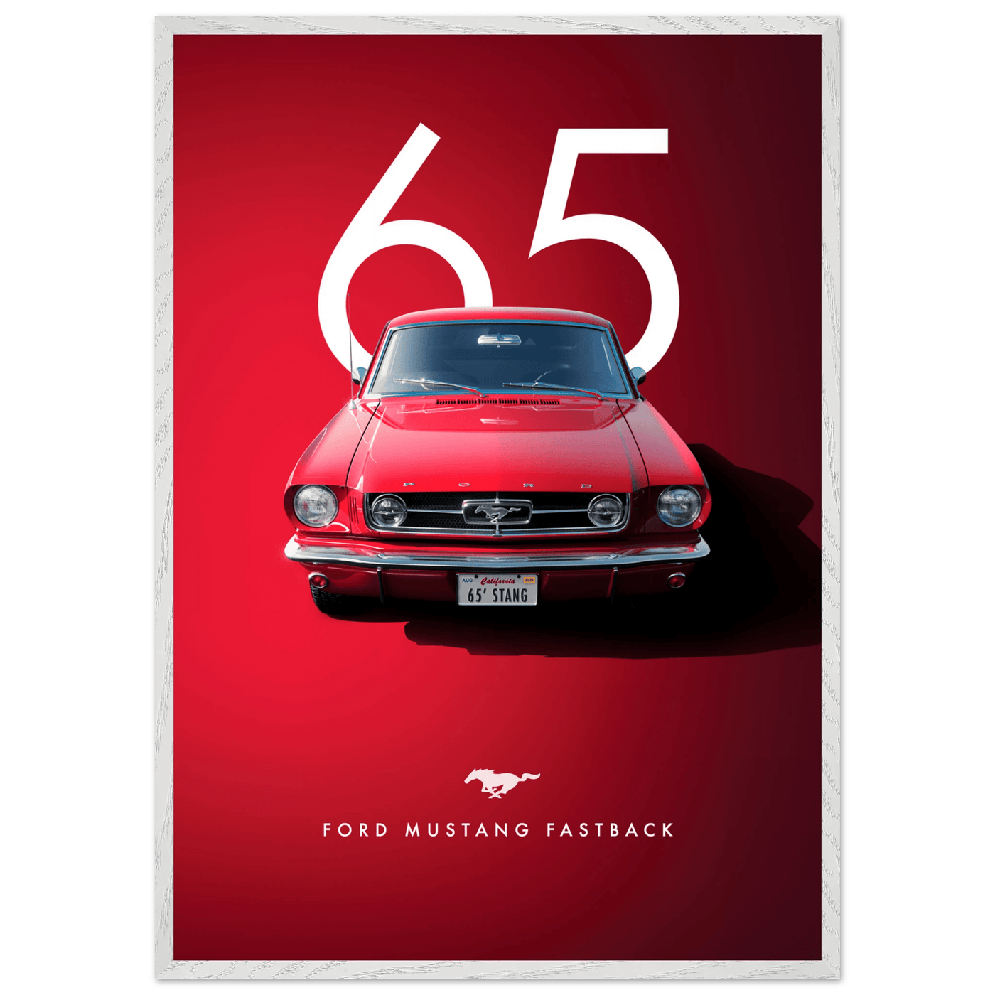 Iconic '65 Ford Mustang Fastback Framed Poster | Timeless Automotive Art, Ready-to-Hang in Your Style - Vibrantwalls