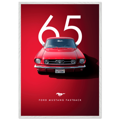 Iconic '65 Ford Mustang Fastback Framed Poster | Timeless Automotive Art, Ready-to-Hang in Your Style - Vibrantwalls