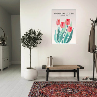 Botanical Garden Tulip Framed Poster – Pastel Florals & Nature Art Prints | Ready-to-Hang Wall Decor - Vibrantwalls