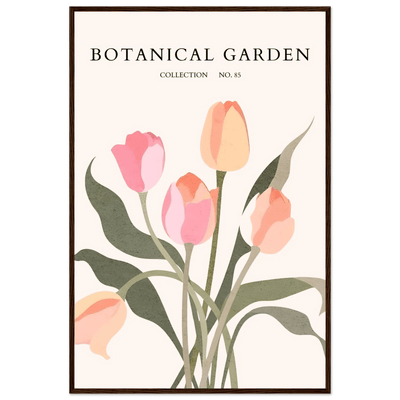 Botanical Garden Framed Posters – Soft Tulip Hues & Abstract Nature Art Prints | Ready-to-Hang in Your Choice of Frame - Vibrantwalls
