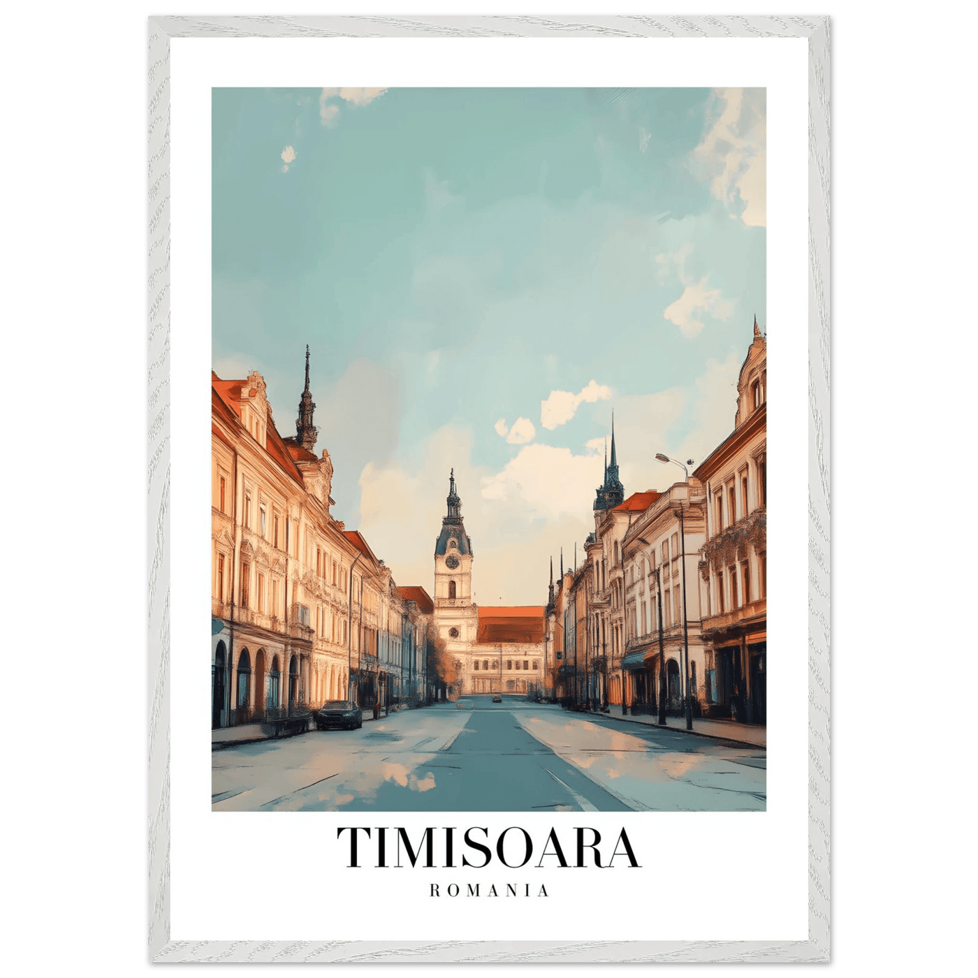 Timisoara Romania Framed Poster – Vintage Cityscape Wall Art with Wooden Frame - Vibrantwalls