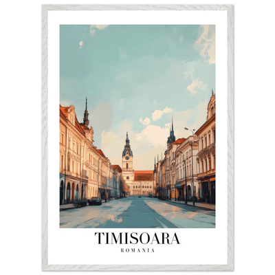 Timisoara Romania Framed Poster – Vintage Cityscape Wall Art with Wooden Frame - Vibrantwalls