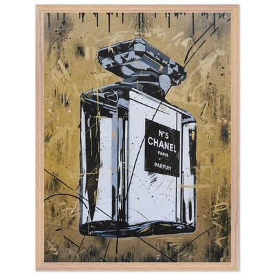 Abstract Chanel N°5 Art Print - Luxury Perfume Wall Art in Premium Mounted Frame - Vibrantwalls