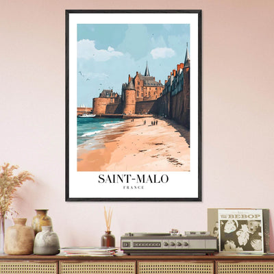 Saint-Malo France Framed Poster – Vintage Coastal Wall Art with Custom Wooden Frame - Vibrantwalls