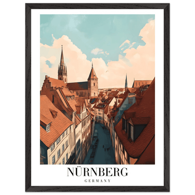 Nürnberg Germany Framed Poster – Vintage Travel Wall Art with Wooden Frame - Vibrantwalls