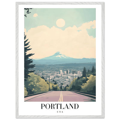 Portland Oregon Framed Poster – Mid-Century Modern Travel Art with Your Choice of Frame - Vibrantwalls