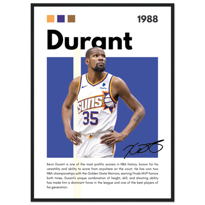 Kevin Durant Slim Reaper Suns Framed Poster 50x70 cm 20x28″ Black frame Vibrantwalls