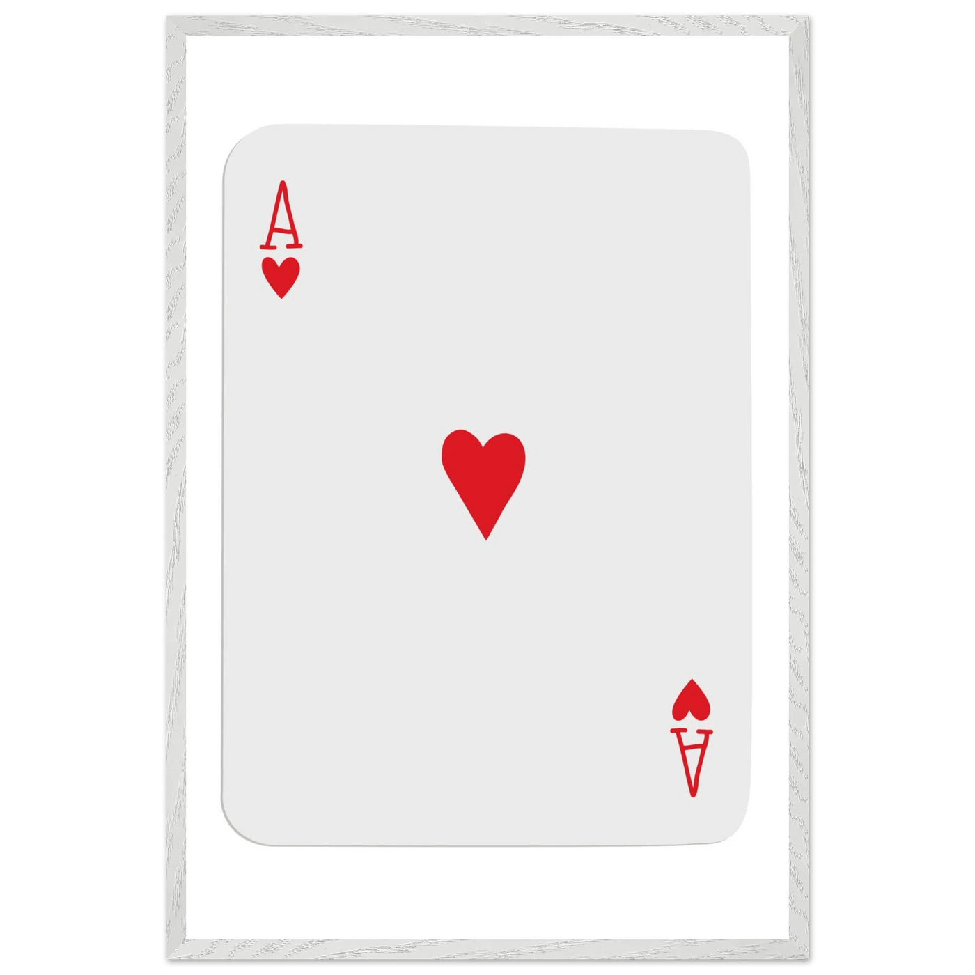 Ace of Hearts Poker Card Print - Framed Wall Art, Eco-Friendly Wood Frame in Your Choice of Style - Vibrantwalls