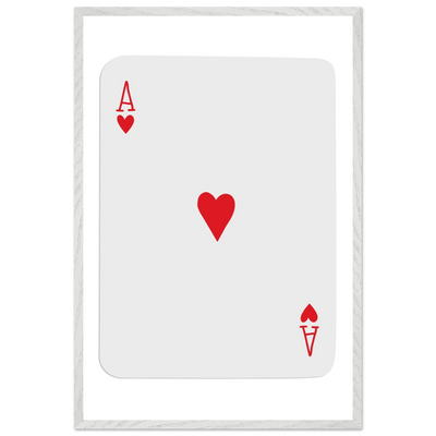 Ace of Hearts Poker Card Print - Framed Wall Art, Eco-Friendly Wood Frame in Your Choice of Style - Vibrantwalls