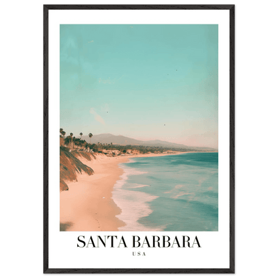 Santa Barbara USA Framed Poster – Pastel Beach Travel Wall Art in Your Choice of Frame - Vibrantwalls