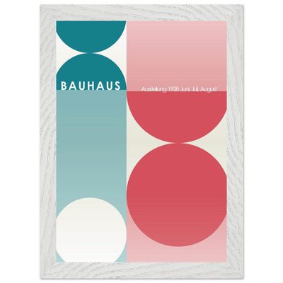 Bauhaus Retro Art Print in Teal and Coral for Unique Retro Decor - Vibrantwalls